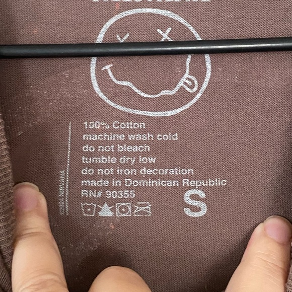 Nirvana Moss Brown Graphic T Shirt 100% Cotton Unisex Short Sleeves Size Small - Picture 4 of 7